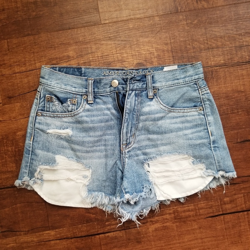 distressed jean shorts